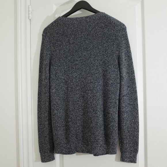 COPY - Talbots Dark Blue Marled Cable Knit Crewneck Sweater 100% Cotton Size La… - Picture 2 of 7